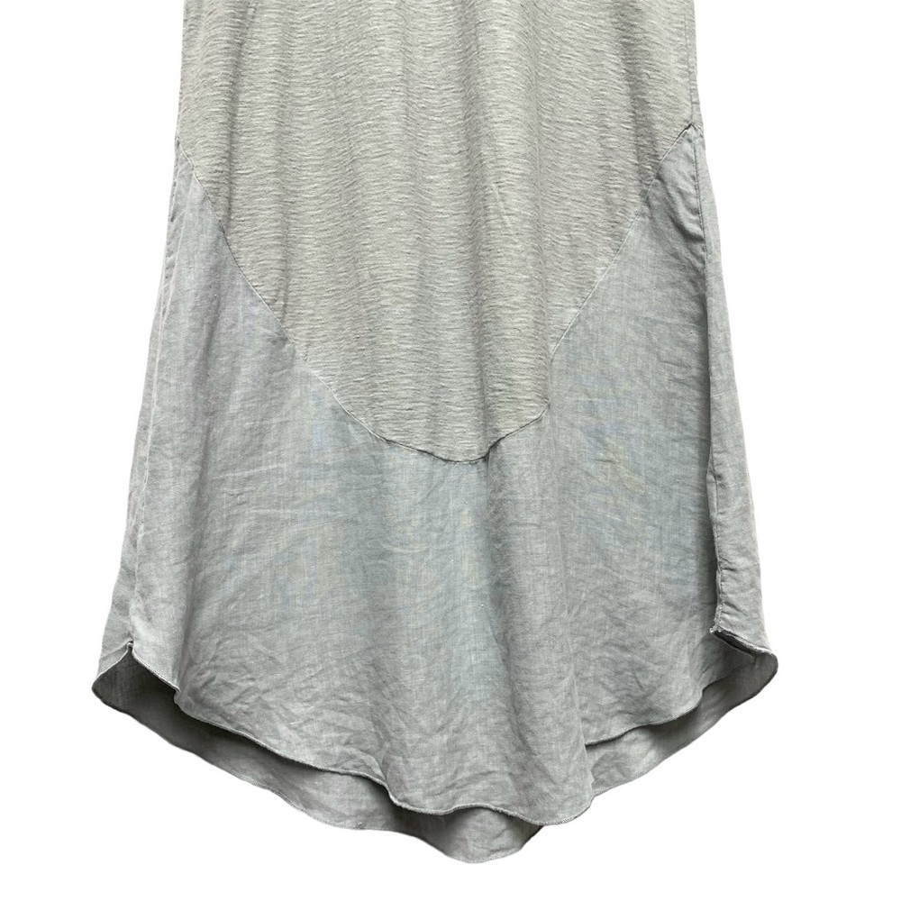 Cut Loose Linen Midi Dress Size XS Contrast Panel Sleeveless Tank Blue Grey - Picture 4 of 13